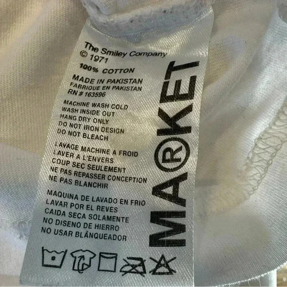 Market X Smiley T-Shirt White Basketball Net Crew Neck Men’s Size XXL - Picture 9 of 9